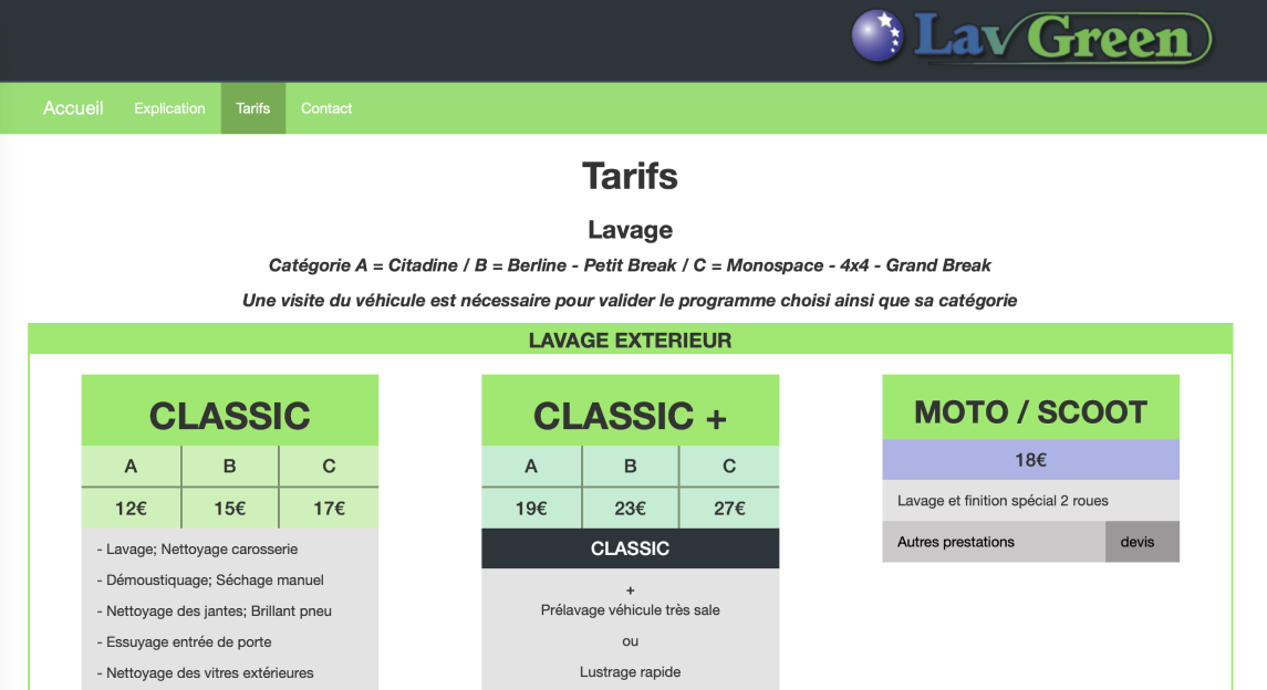 Screenshot du projet LavGreen.