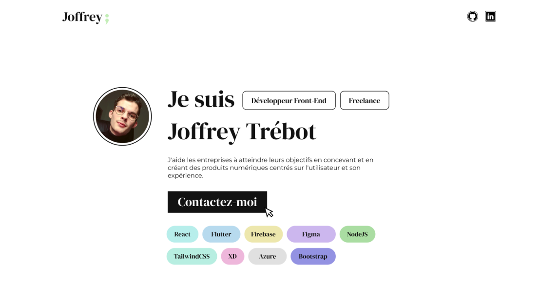 Screenshot du projet Portfolio.